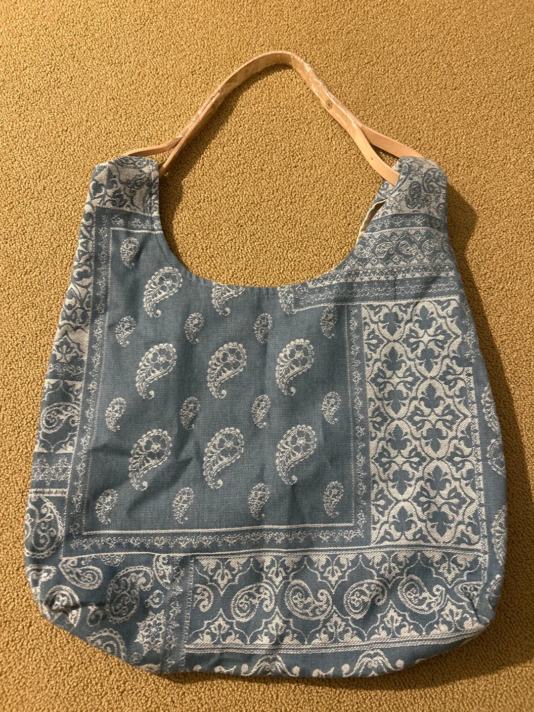 Blue Paisley Print Shoulder Bag