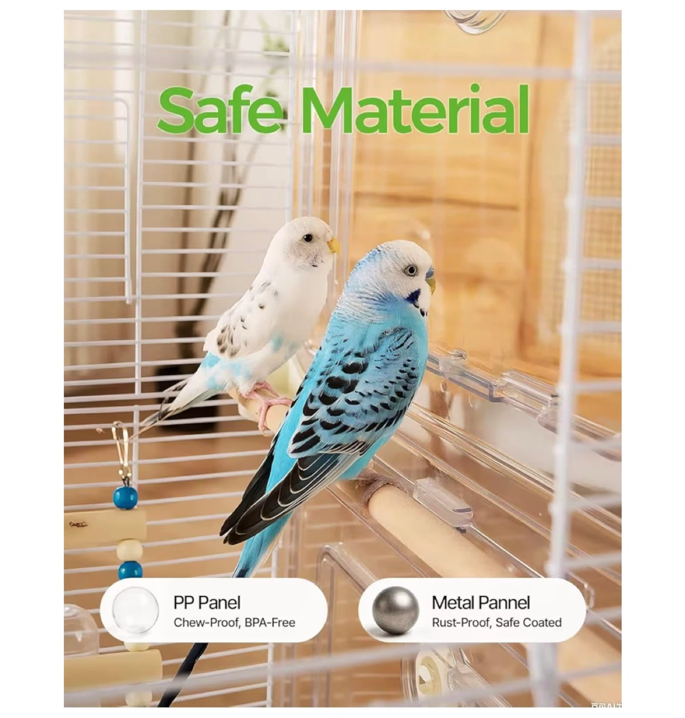 Novoto Clear View Desktop Bird Cage, Beginner-Friendly - photo 4