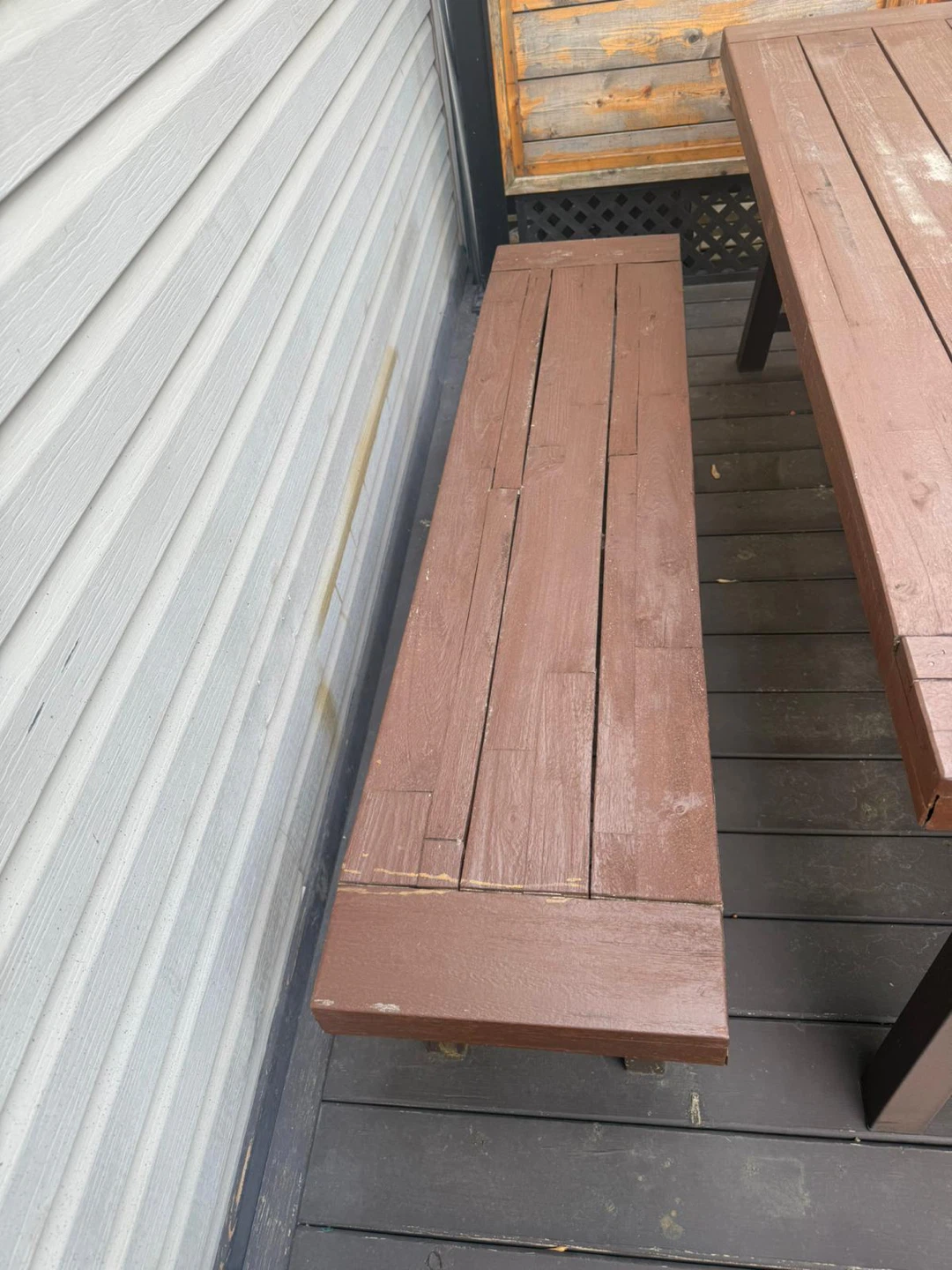 Wooden Picnic Table with Benches - photo 2