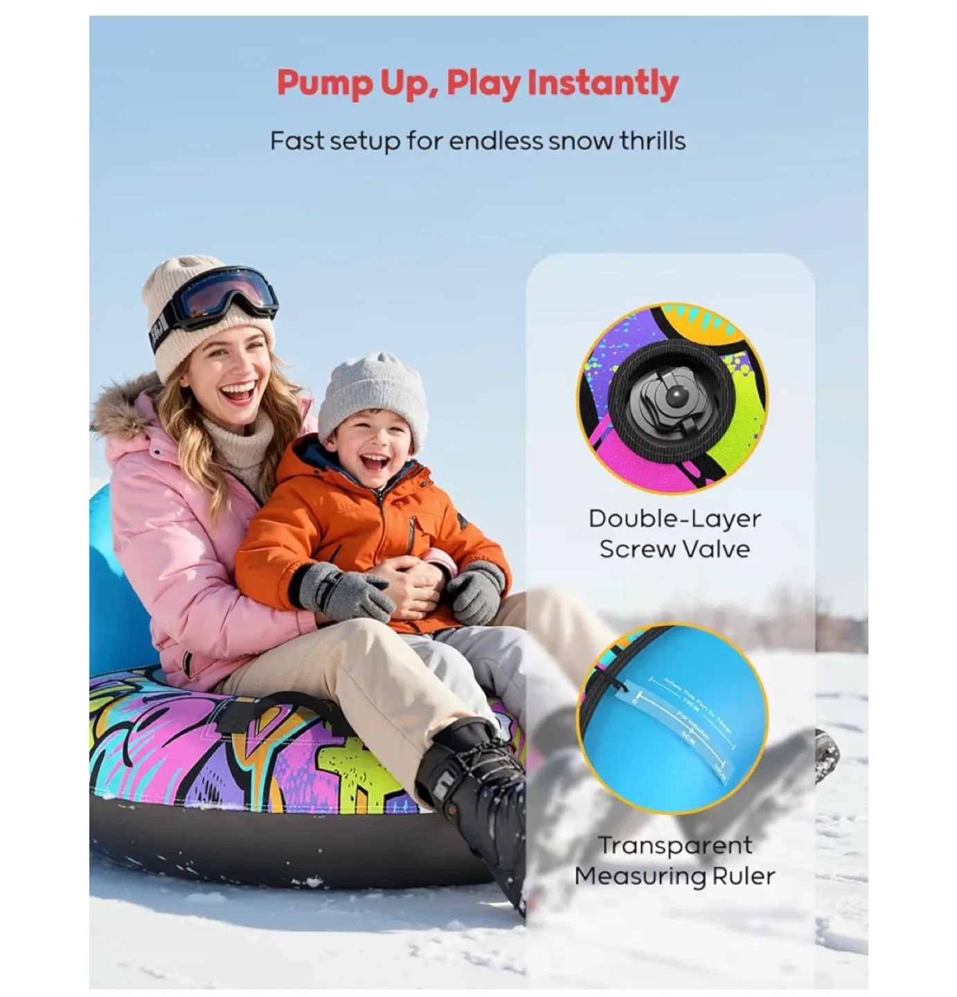 QPAU 44" Snow Tube with Backrest image indicator(4)