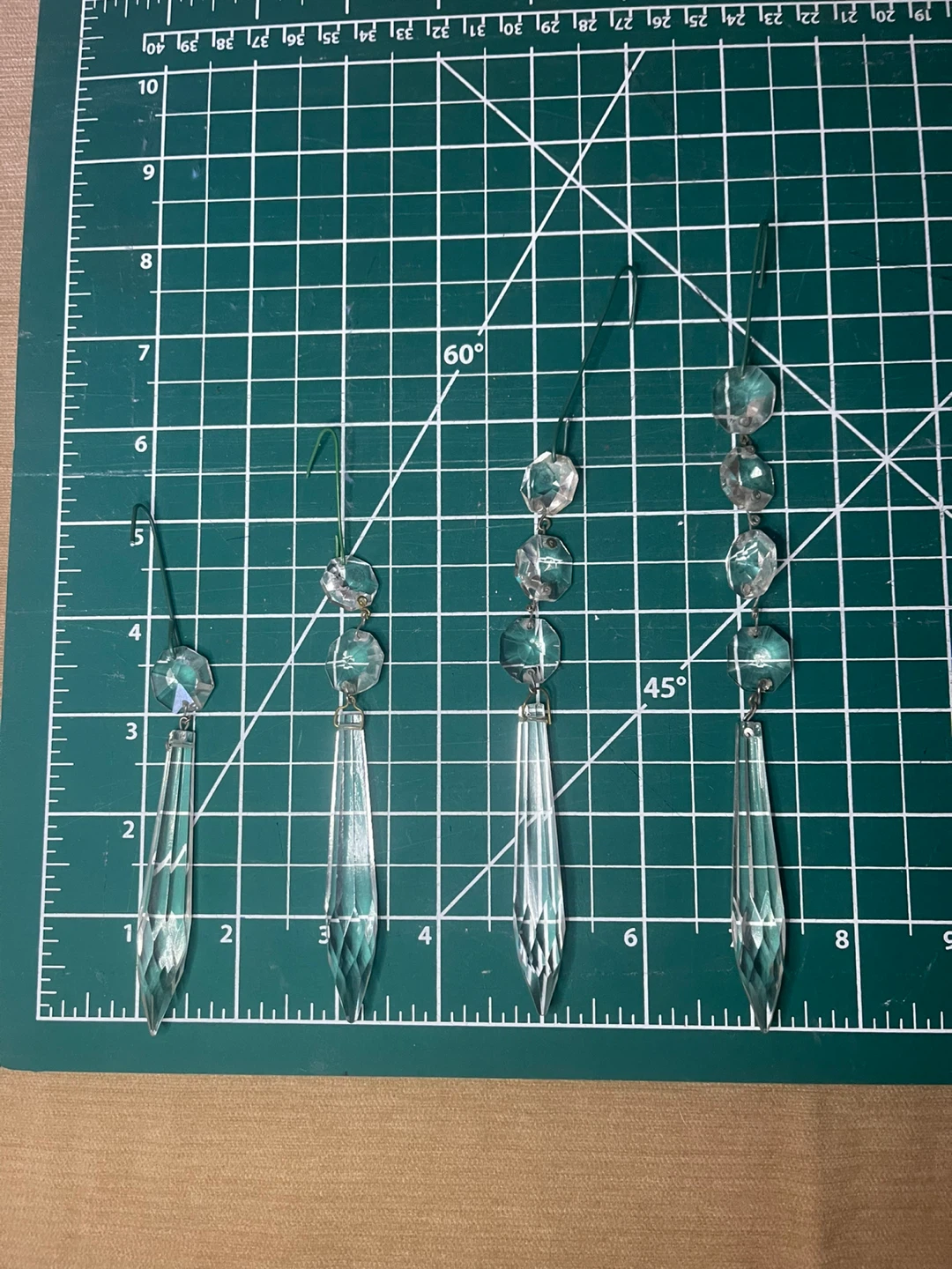 Chandelier crystals, Christmas tree ornaments