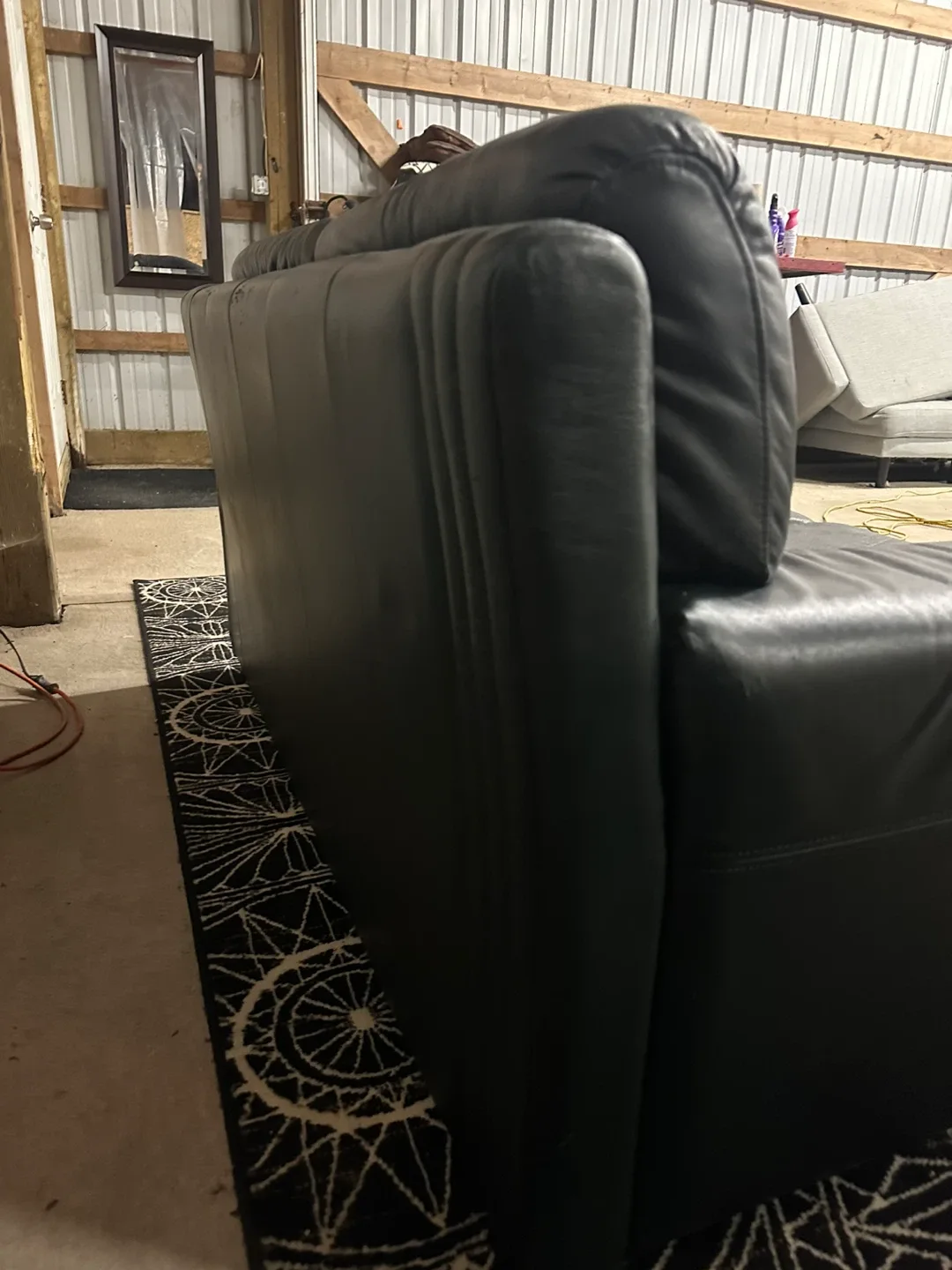 *Delivery Available* EuroSense green leather Sofa 🛋️ image indicator(4)