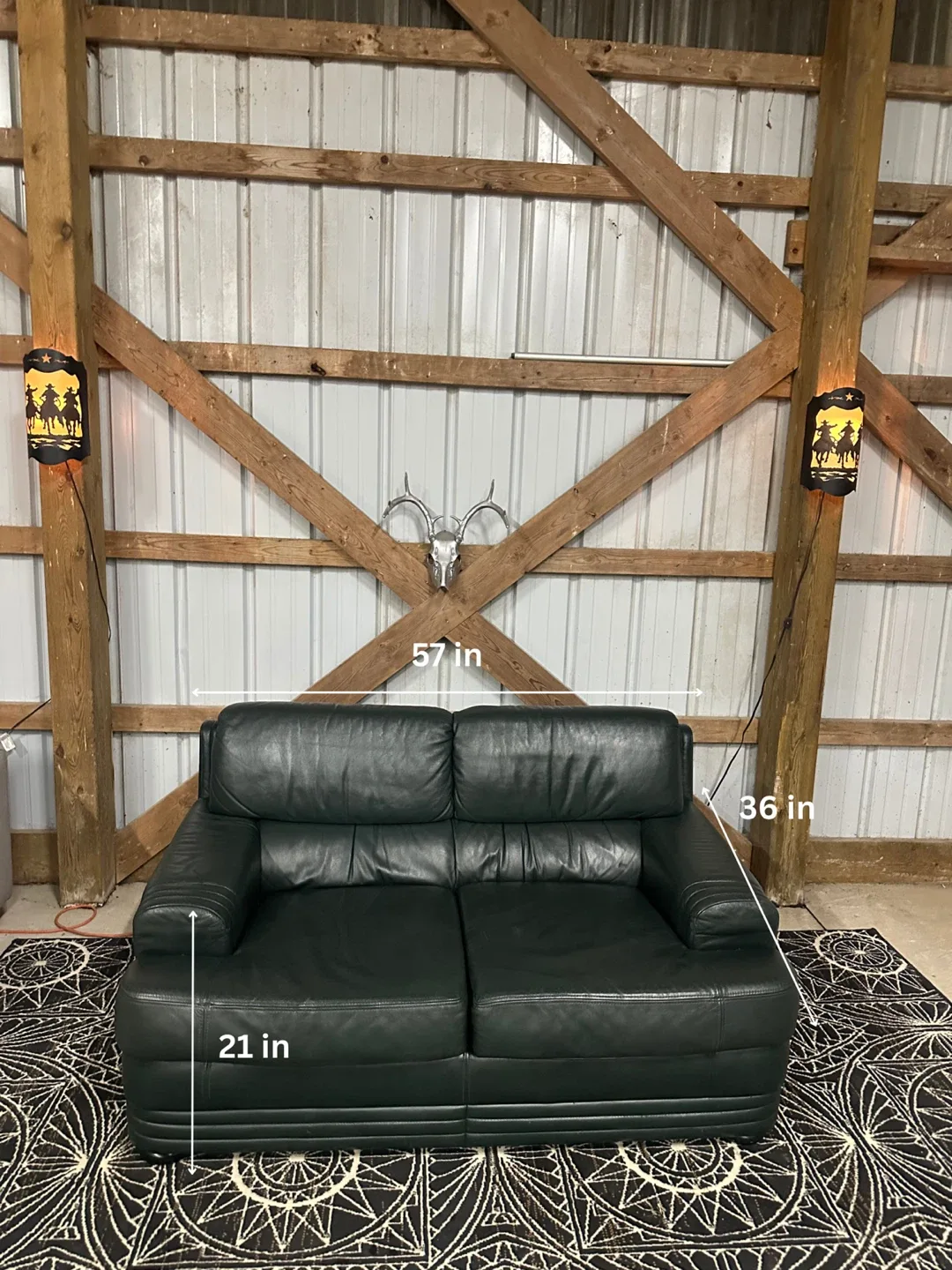 *Delivery Available* EuroSense green leather Sofa 🛋️ image indicator(7)