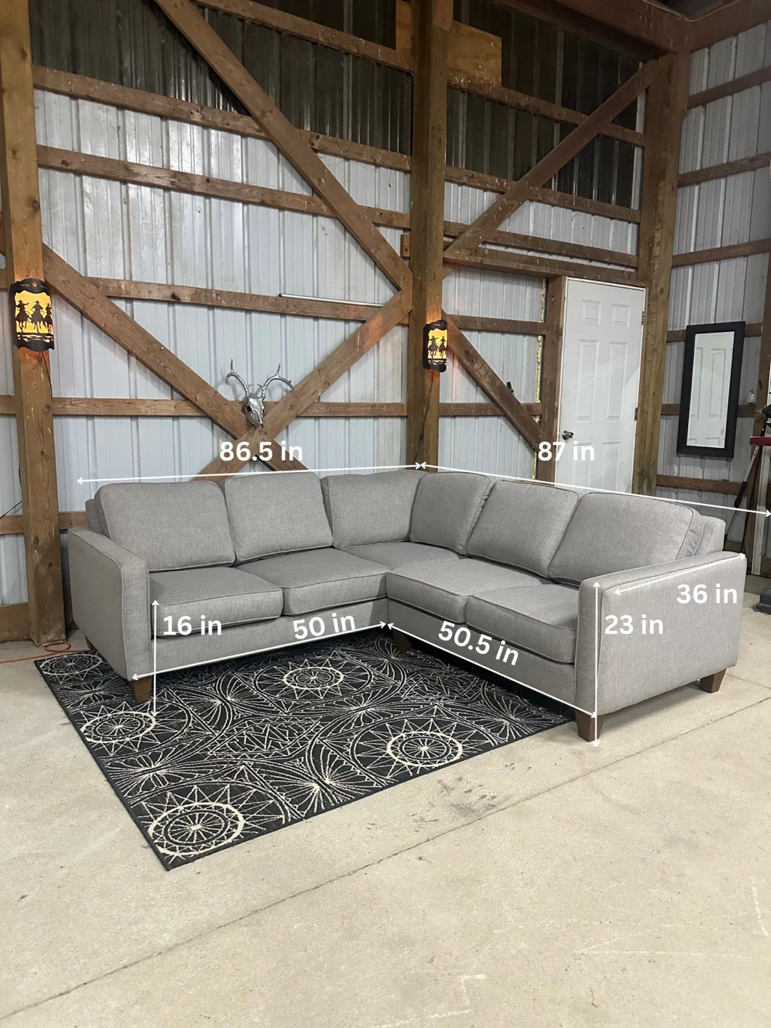 Modern Fabric Sectional in grey, made in Canada 🛋️🇨🇦 image indicator(2)