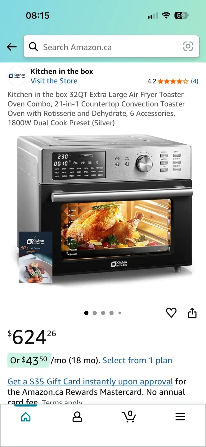 Kitchen in the box 32QT Air Fryer Toaster Oven