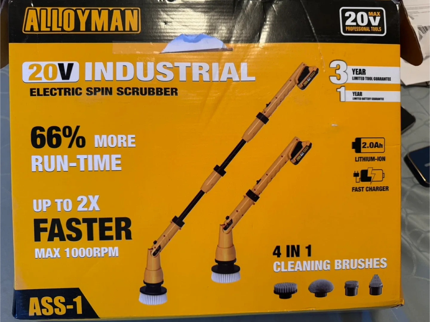Alloyman 20V Industrial Electric Spin Scrubber - New