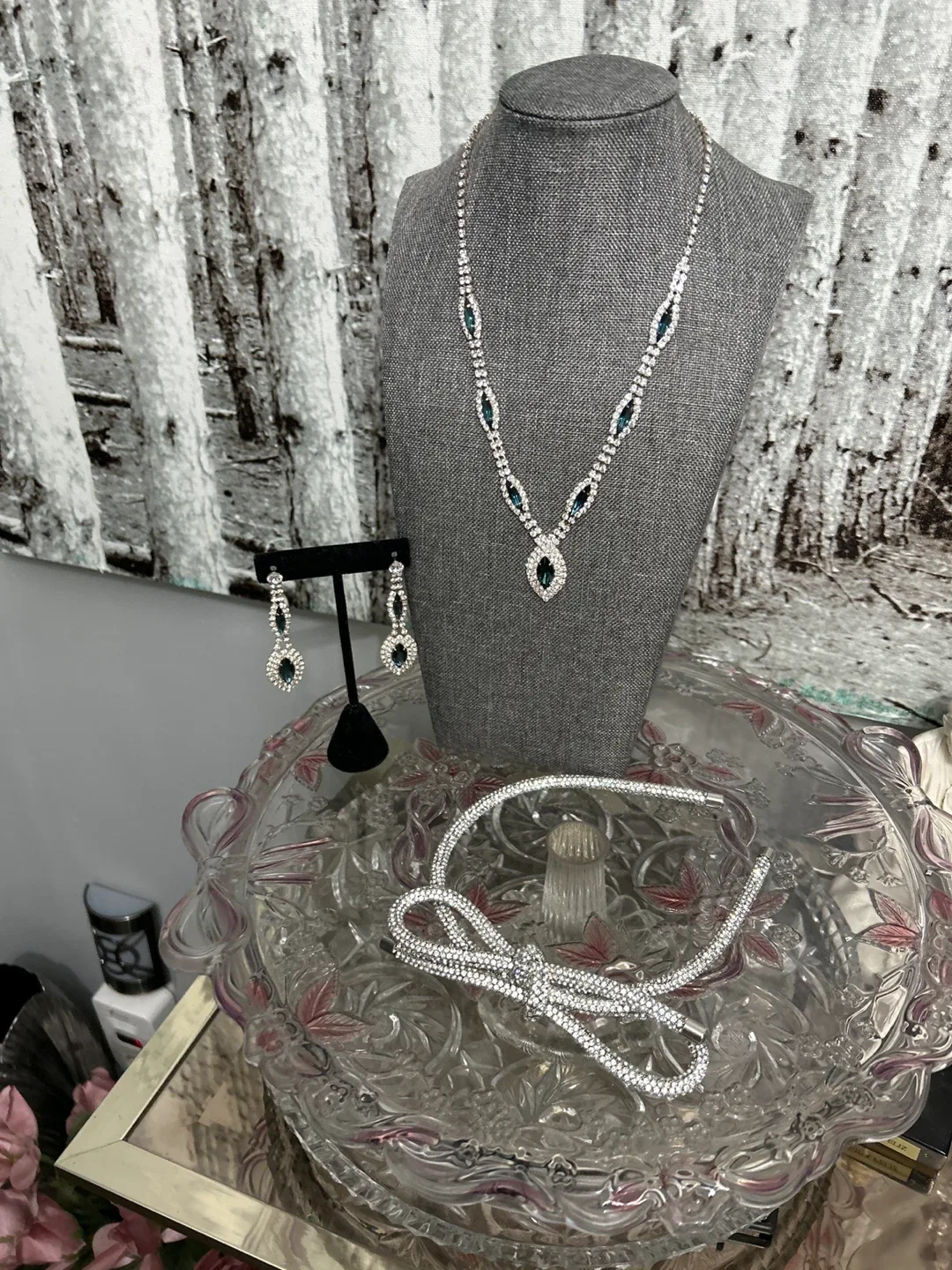 Necklace and Earring Set - Silver and Blue image indicator(6)