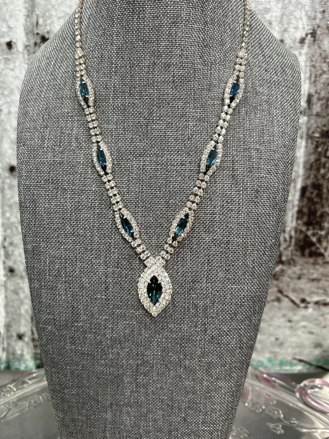 Necklace and Earring Set - Silver and Blue - photo 4