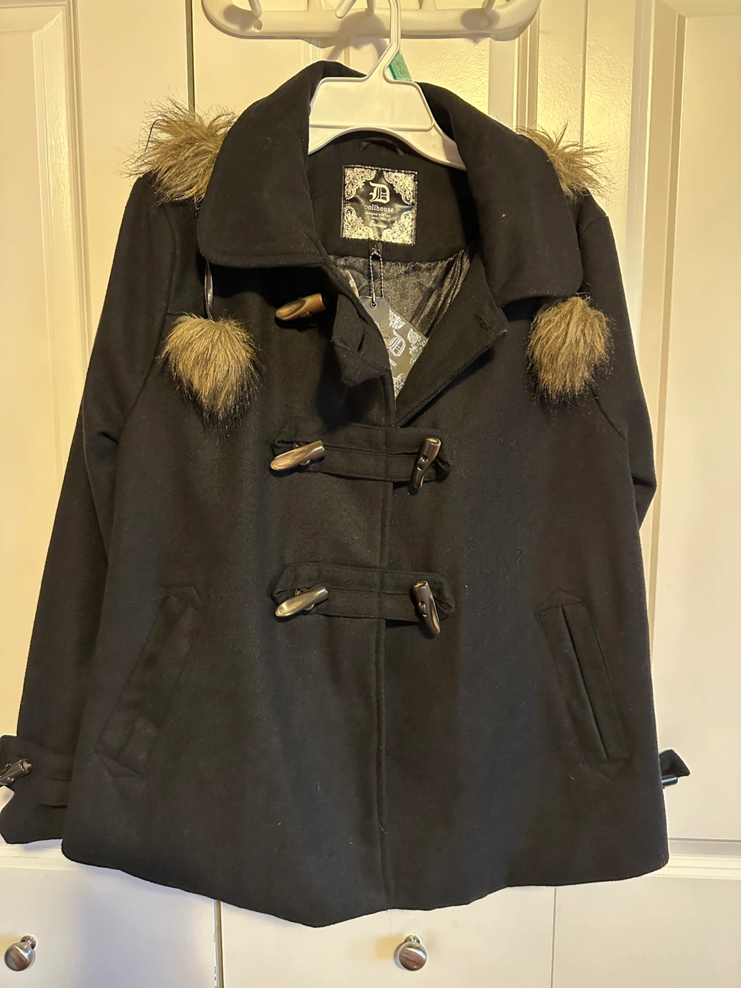 Dollhouse Black Toggle Coat