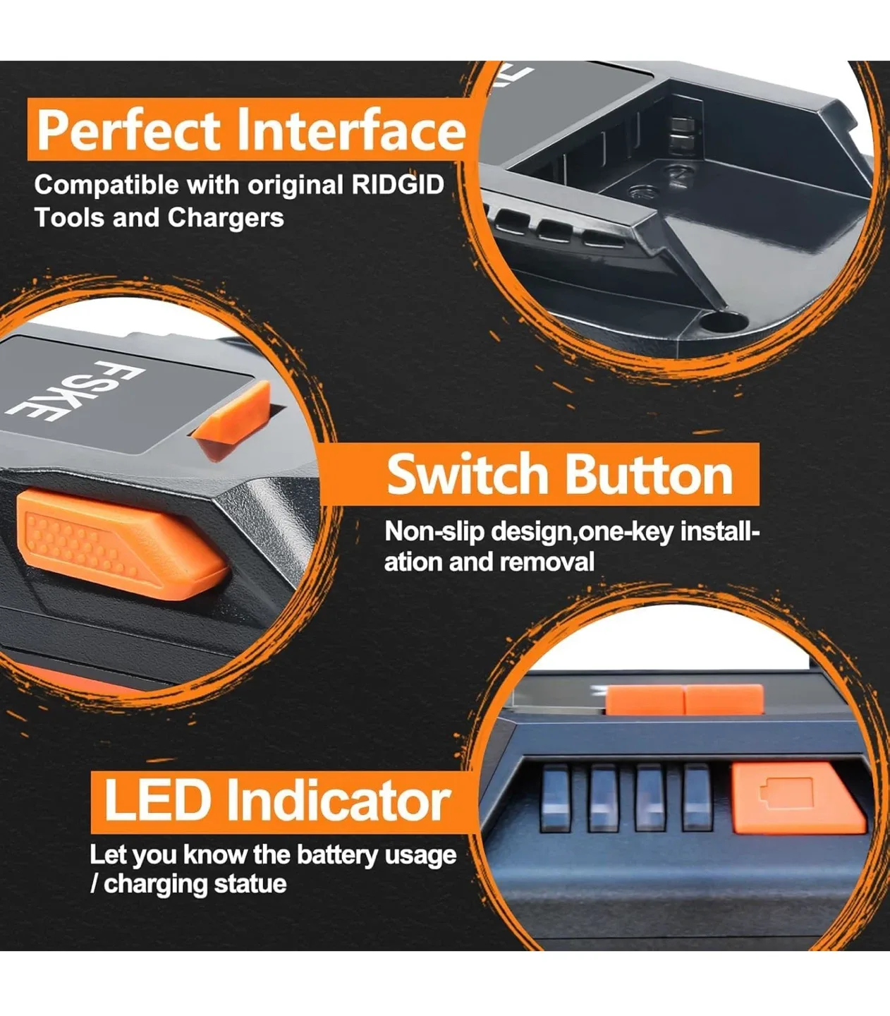 FSKE 18V 6.0Ah Battery for RIDGID Tools image indicator(4)