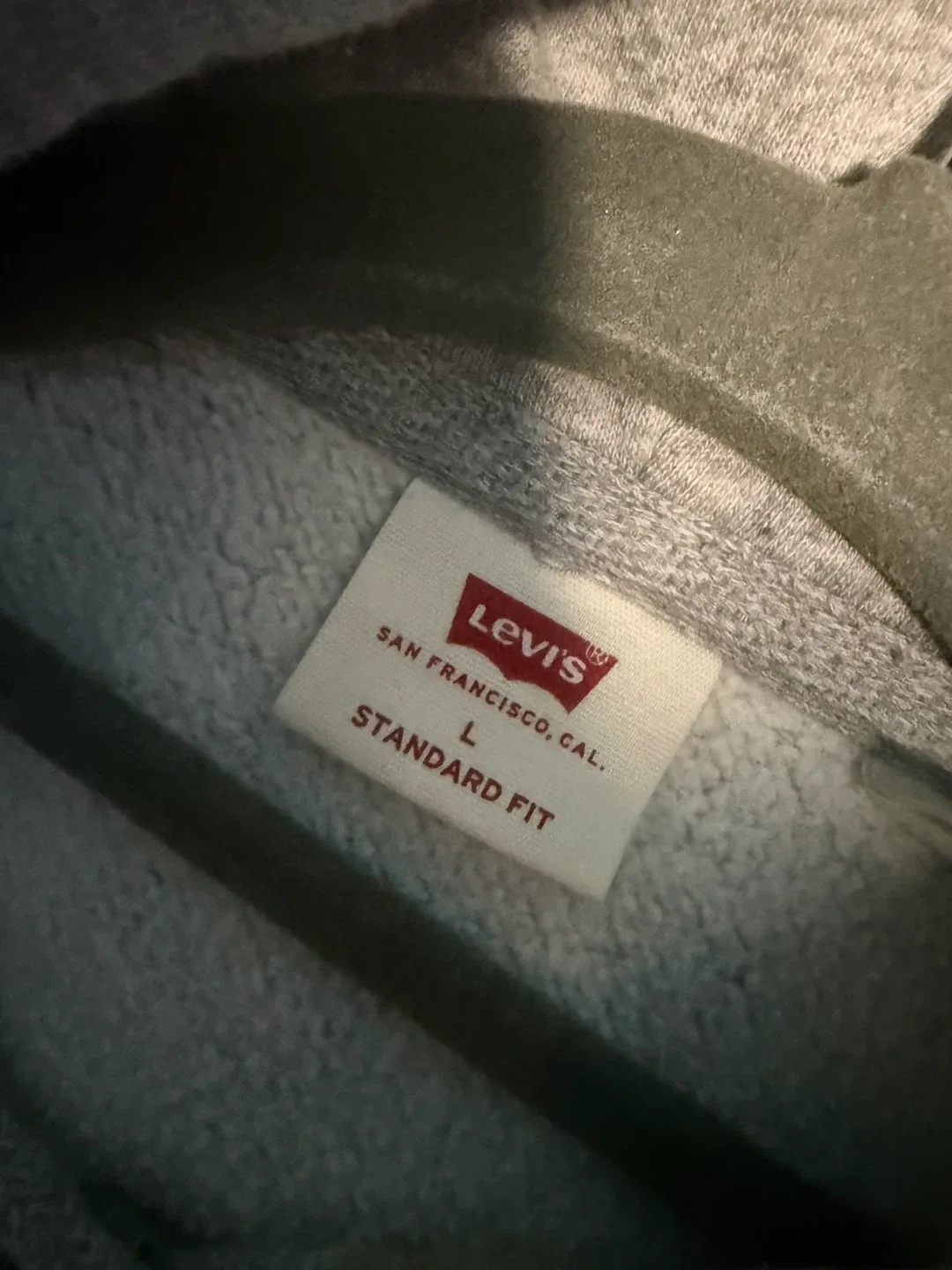 Levi's Gray Standard Fit Zip-Up Hoodie - Size L image indicator(3)