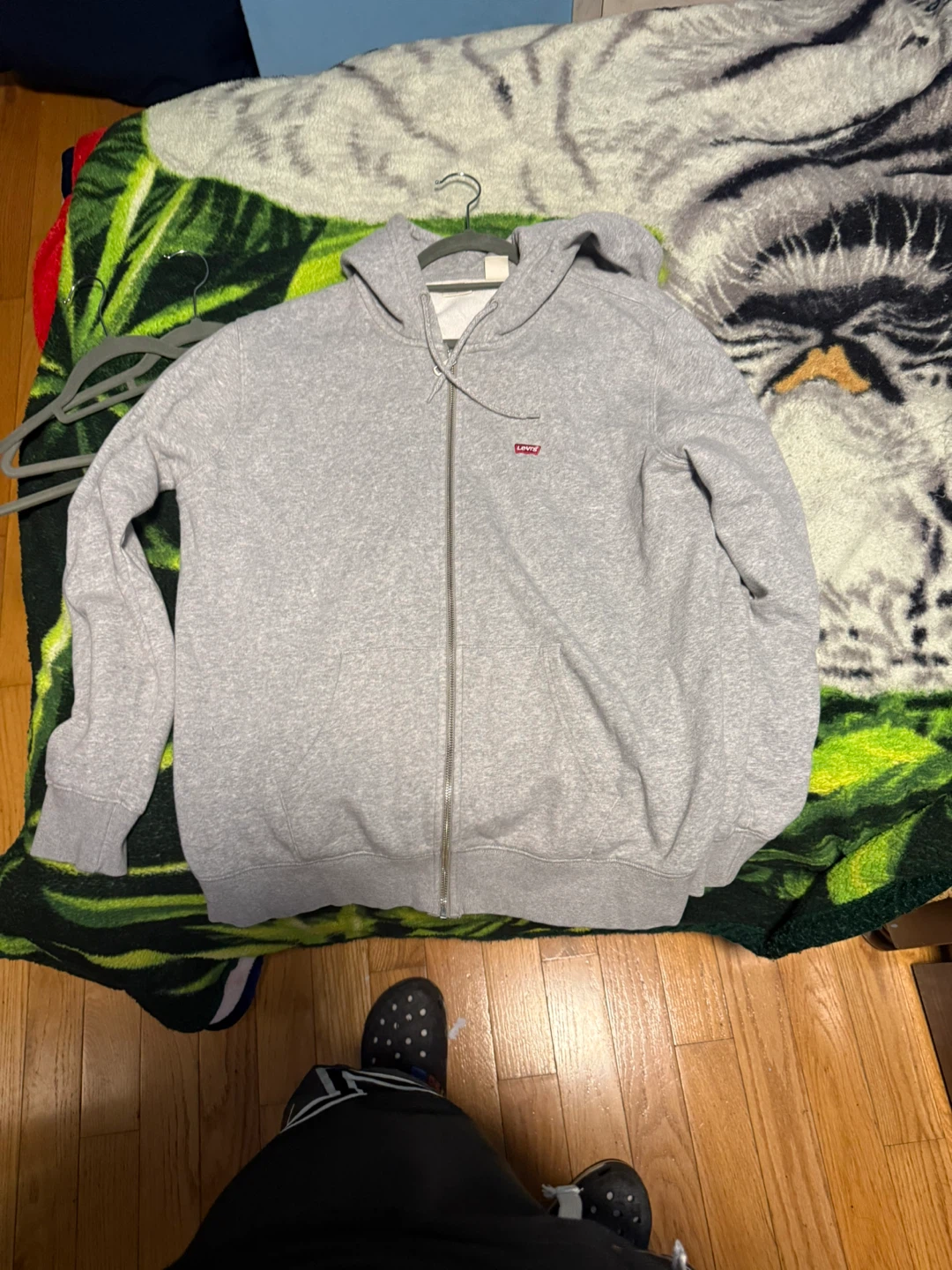 Levi's Gray Standard Fit Zip-Up Hoodie - Size L