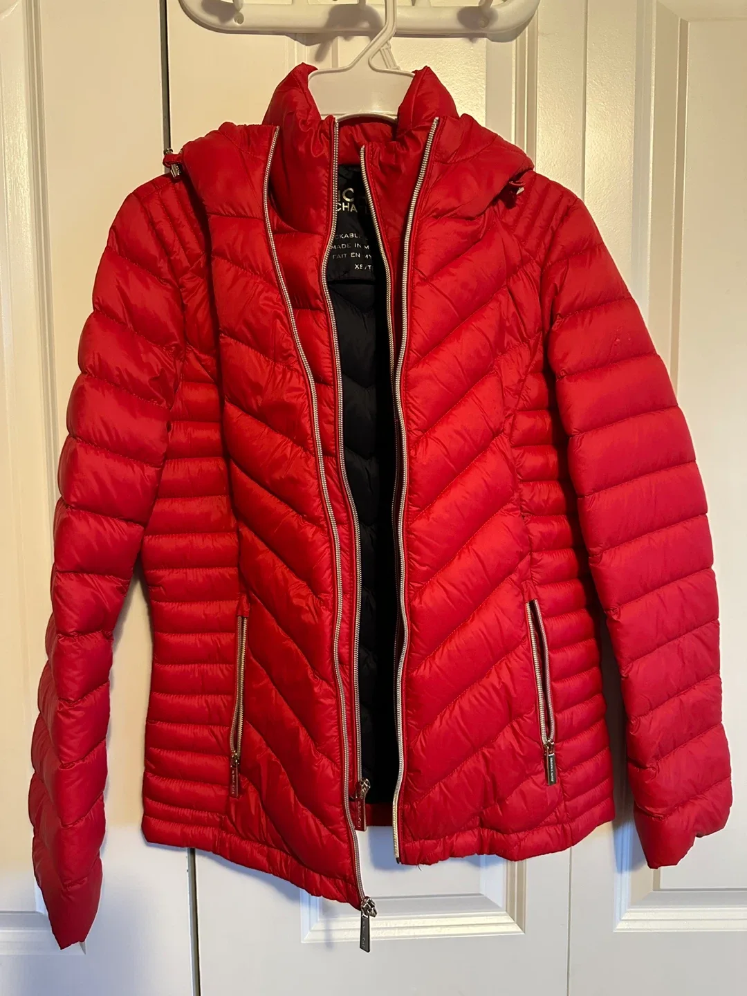 Michael Kors Red Packable Puffer Jacket thumbnail
