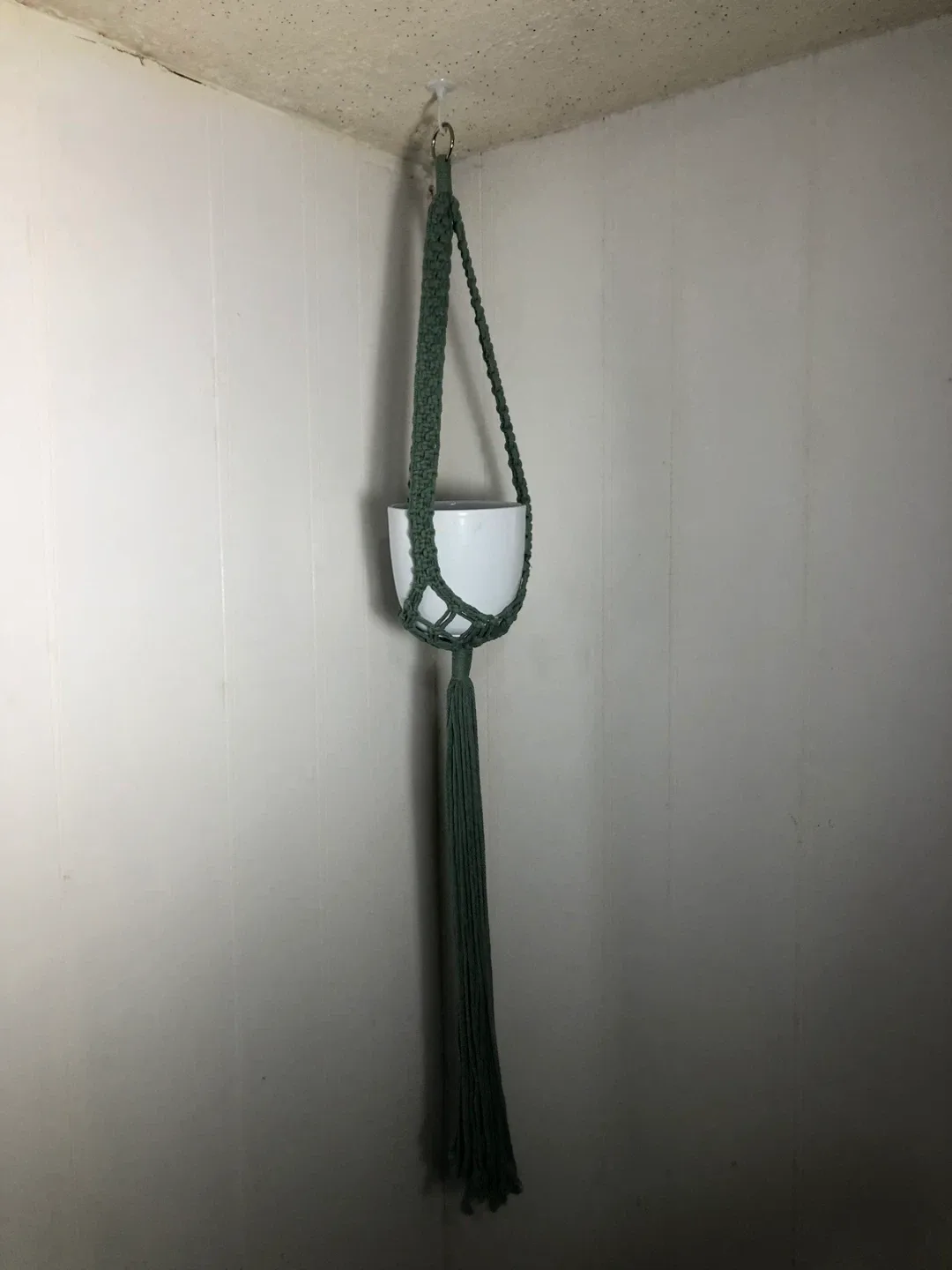 Sage Green Macrame Plant Hanger. NEW. image indicator(2)
