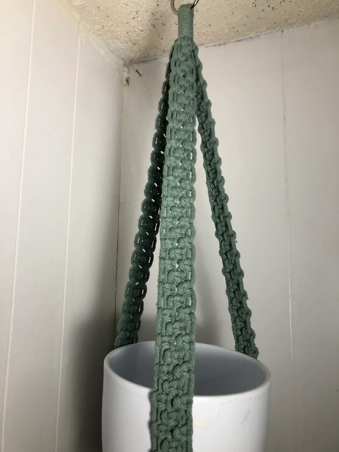 Sage Green Macrame Plant Hanger. NEW.