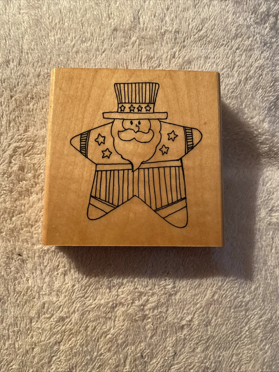 Uncle Sam Star Wood Stamp
