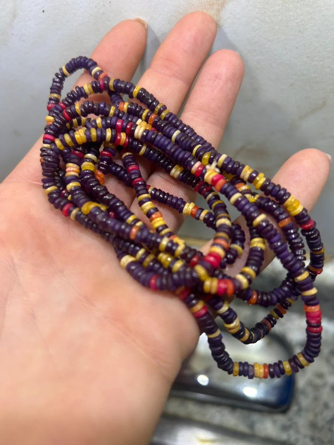 1960s West African Coral & Shell Beads – Full Set image indicator(6)