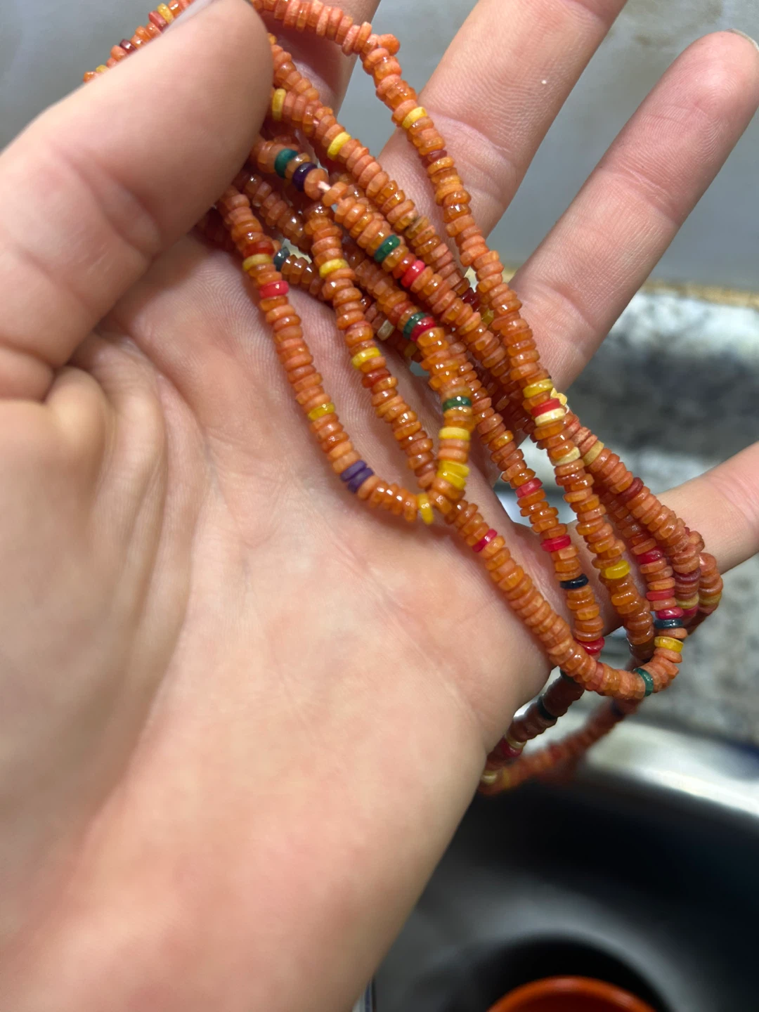 1960s West African Coral & Shell Beads – Full Set - photo 3