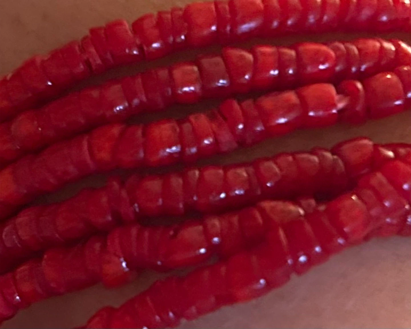 1960s West African Coral & Shell Beads – Full Set