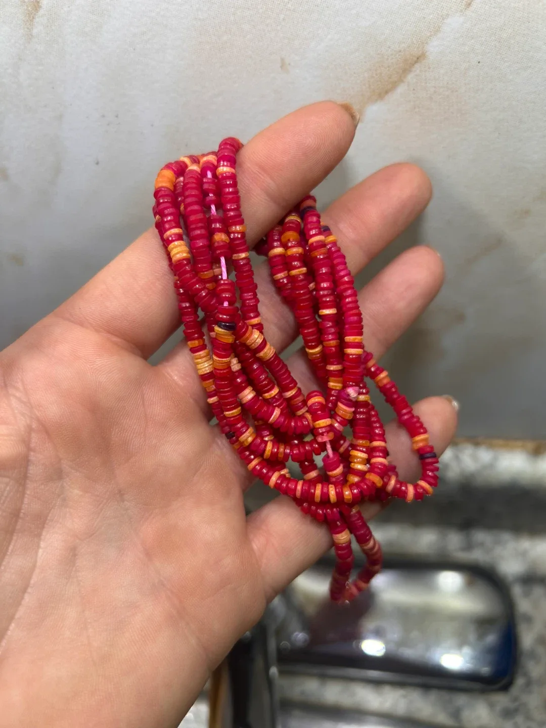 1960s West African Coral & Shell Beads – Full Set image indicator(7)