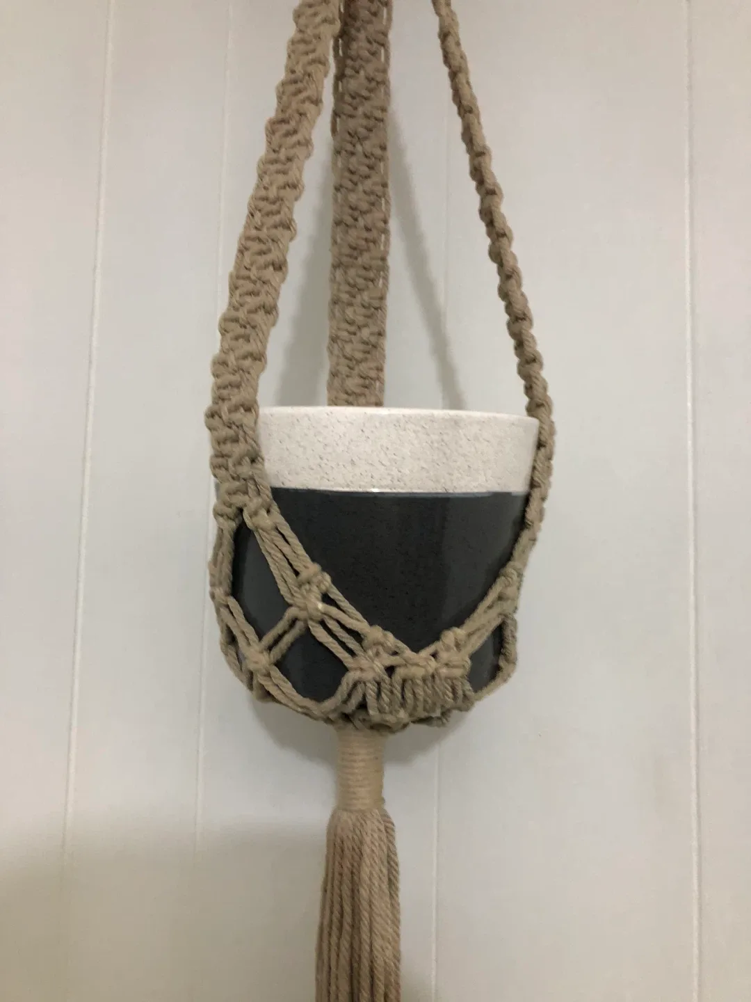 Grey Macrame Plant Hanger. NEW. image indicator(3)