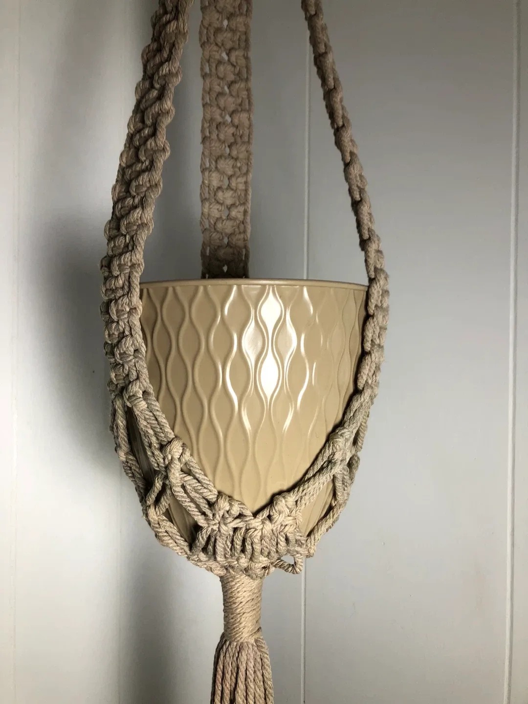 Grey Macrame Plant Hanger. NEW. image indicator(6)