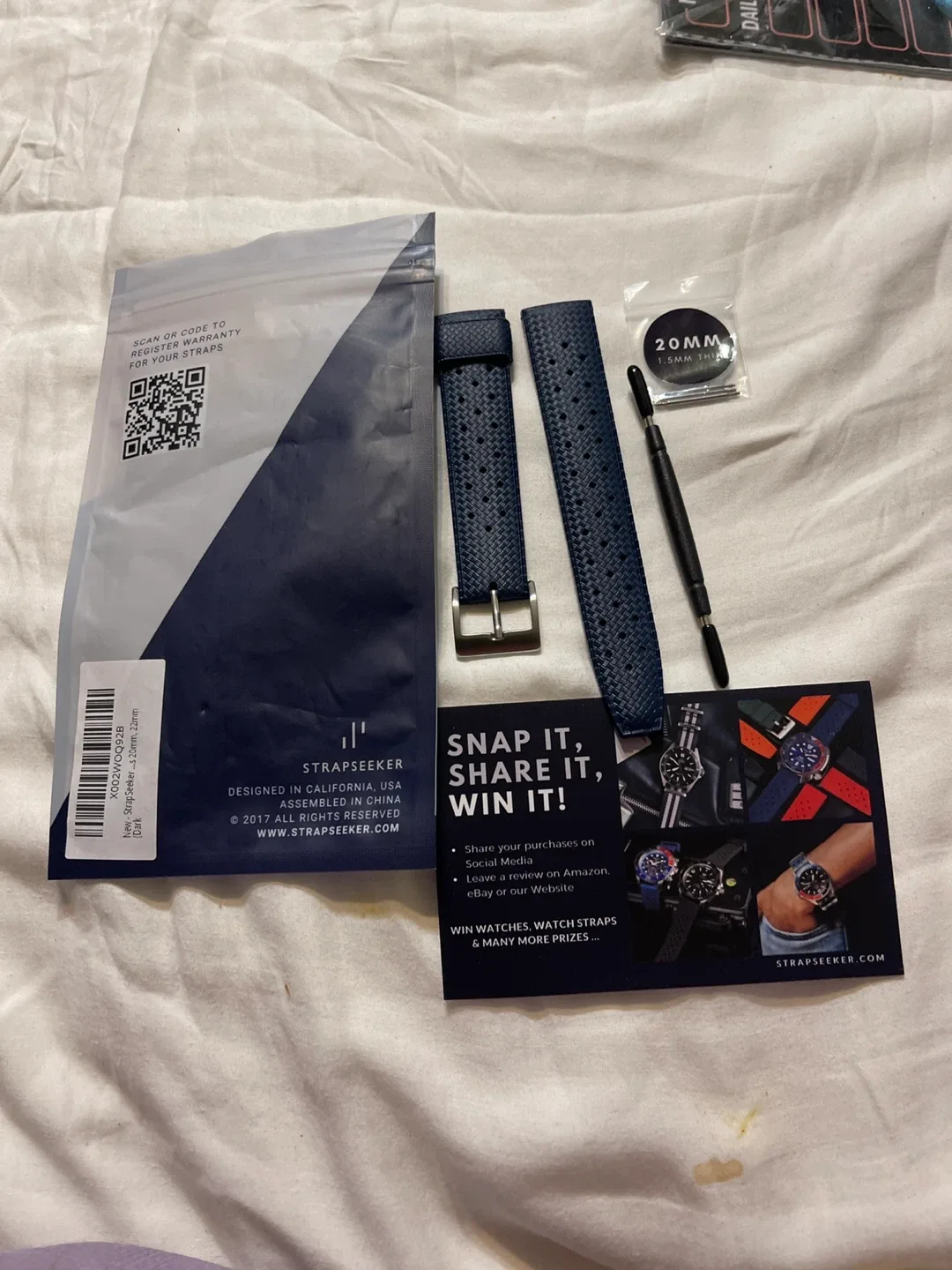 StrapSeeker Dark Blue Watch Strap - 20mm image indicator(2)