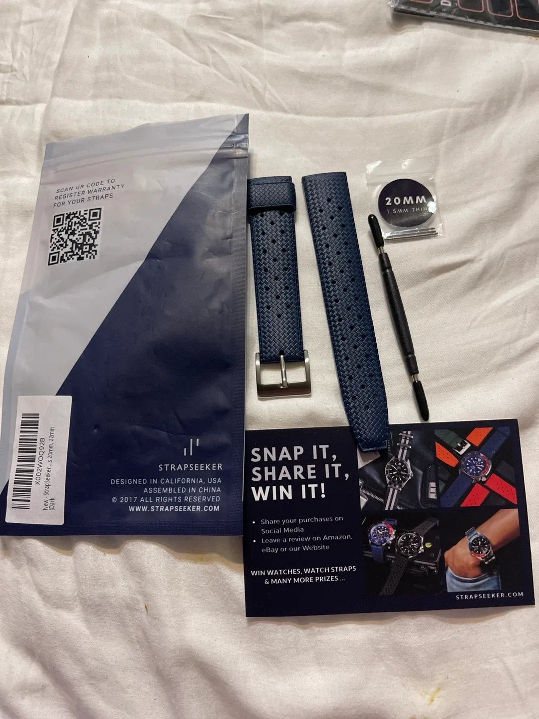 StrapSeeker Dark Blue Watch Strap - 20mm image indicator(3)