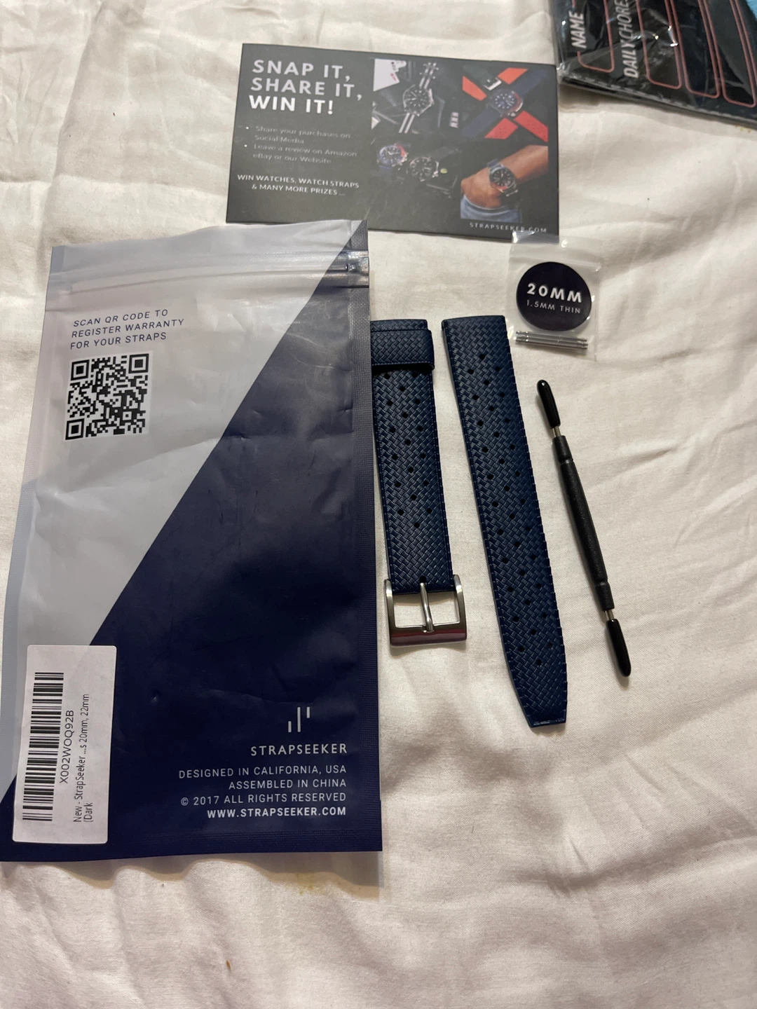 StrapSeeker Dark Blue Watch Strap - 20mm