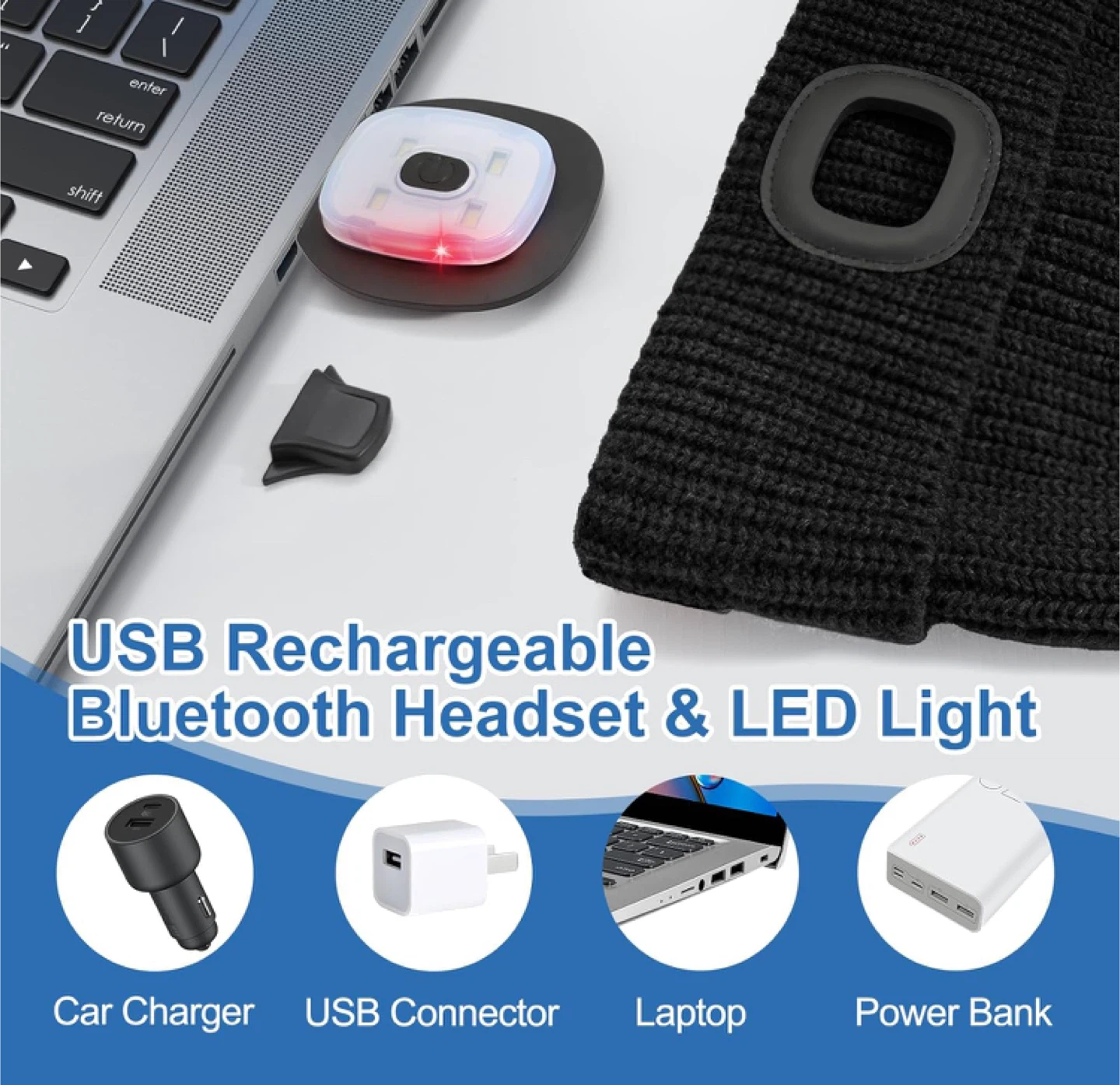 Bluetooth Beanie with LED Light - photo 4