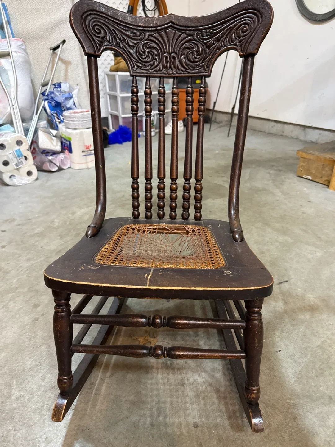 Antique Dark Brown Rocking Chair image indicator(4)