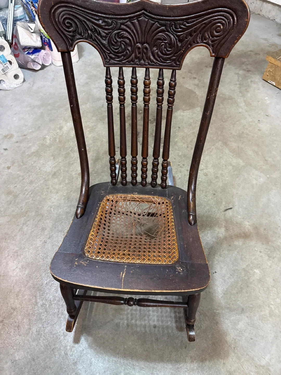 Antique Dark Brown Rocking Chair image indicator(3)