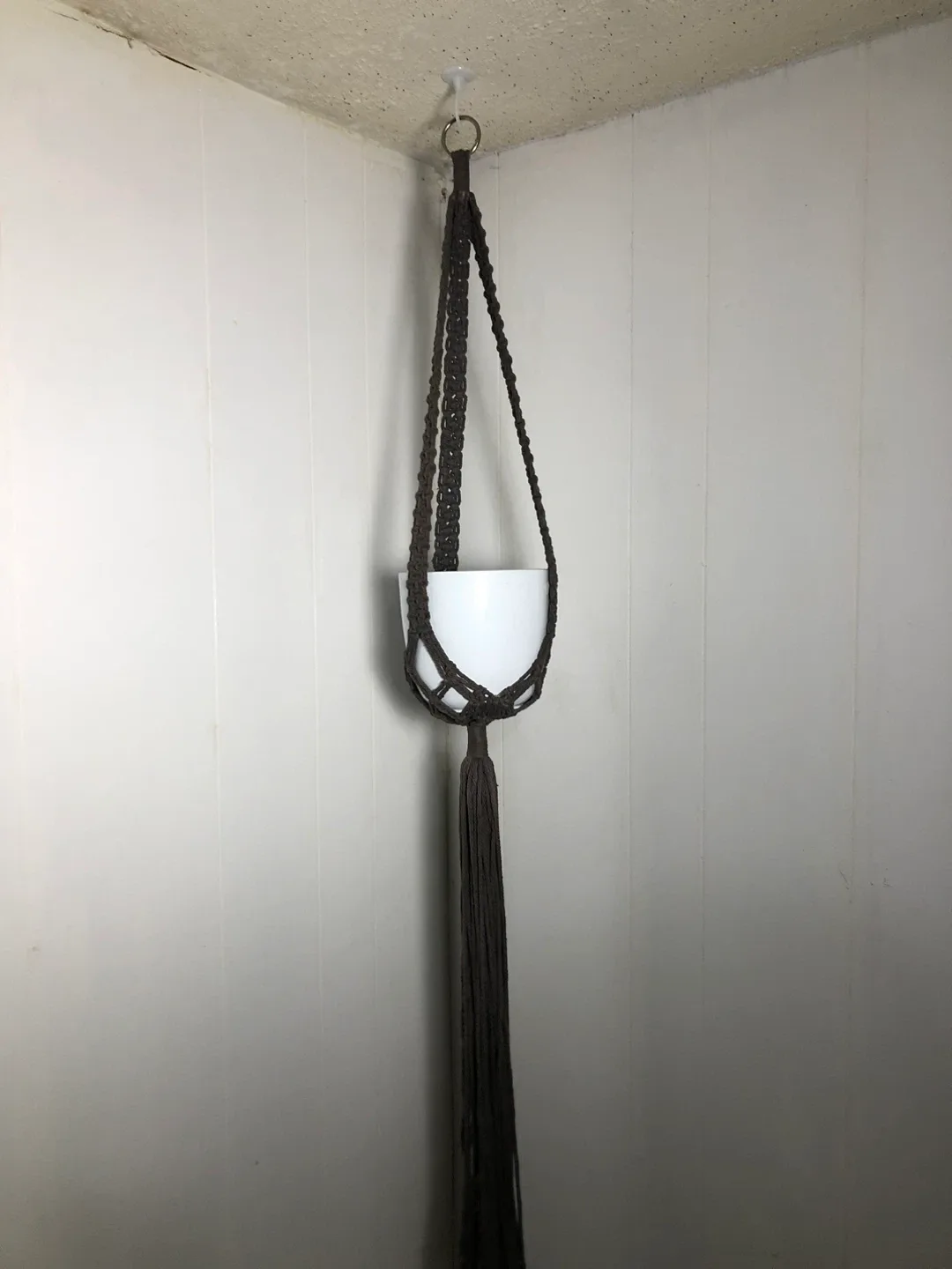 Dark Brown Macrame Plant Hanger. NEW. image indicator(2)