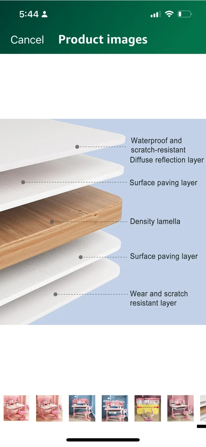 Altsuceser Kids Study Desk & Chair Set - Pink image indicator(4)
