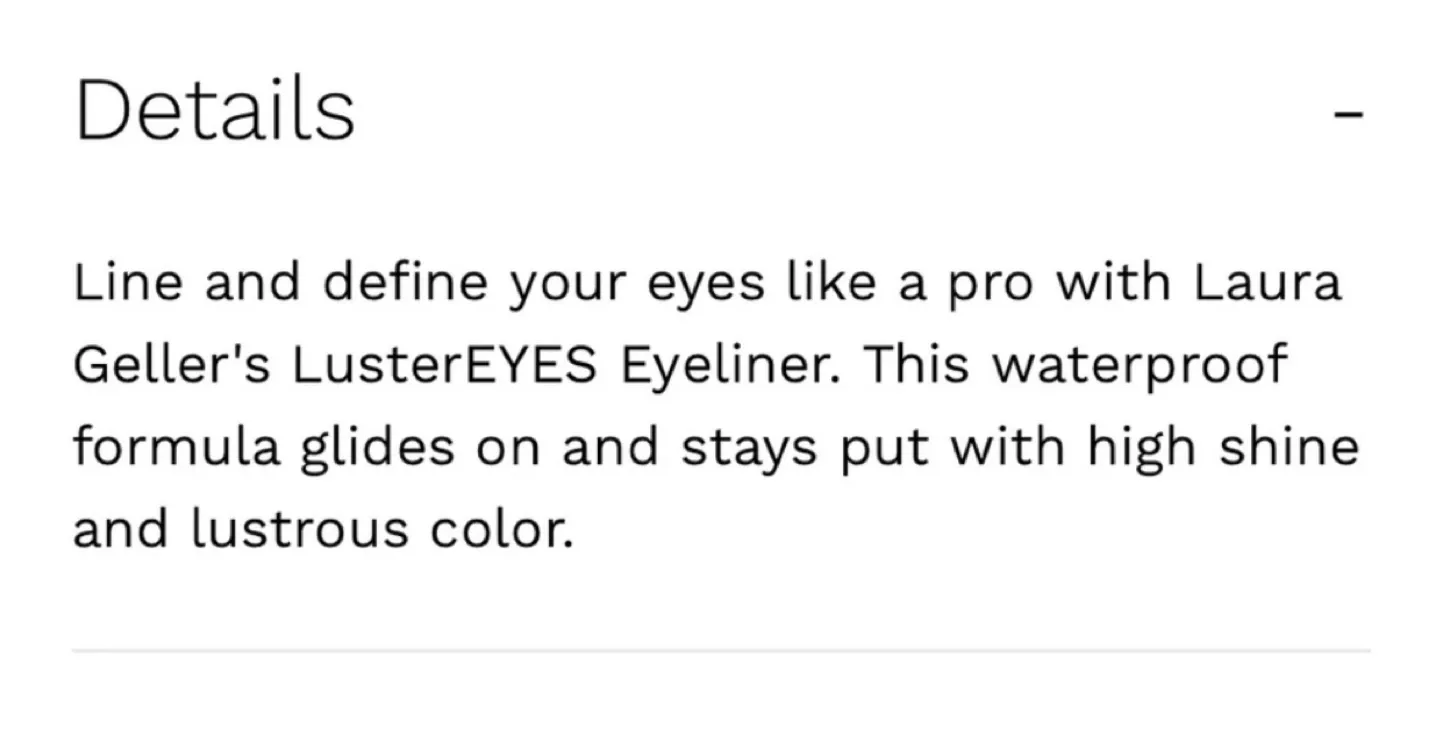 Laura Geller 💋 - LusterEyes 24 Hour Eyeliner / RRP is $61 + tax. image indicator(4)