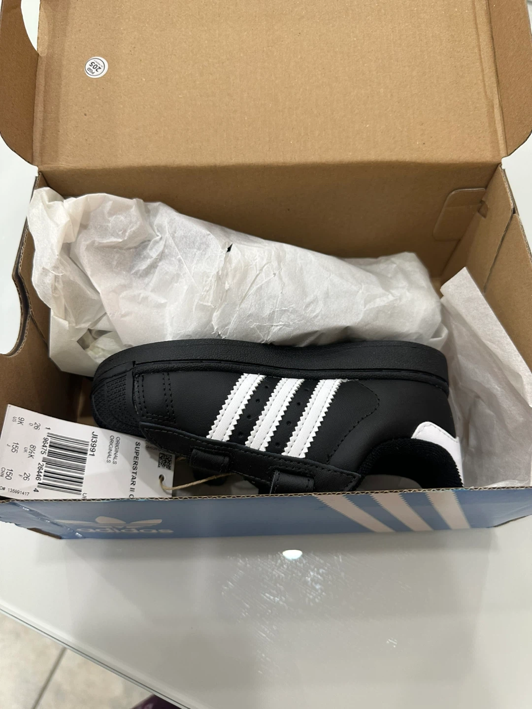 Adidas Superstar II CF I - Kids Black Shoes - Size 9K - photo 2