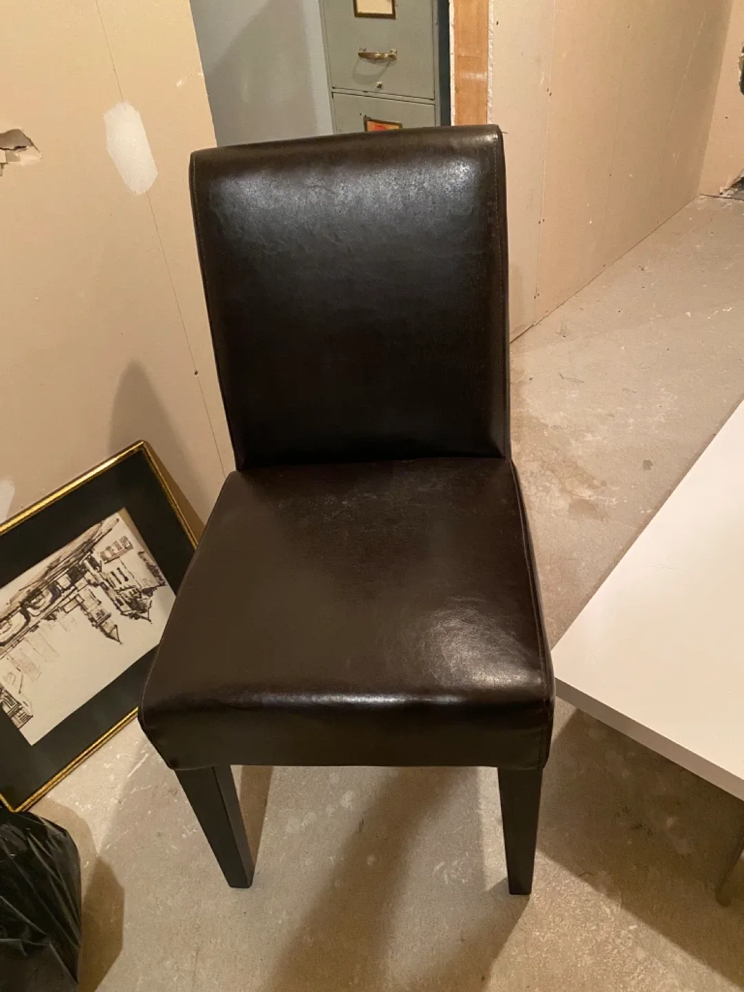 Brown Leather Dining Chair