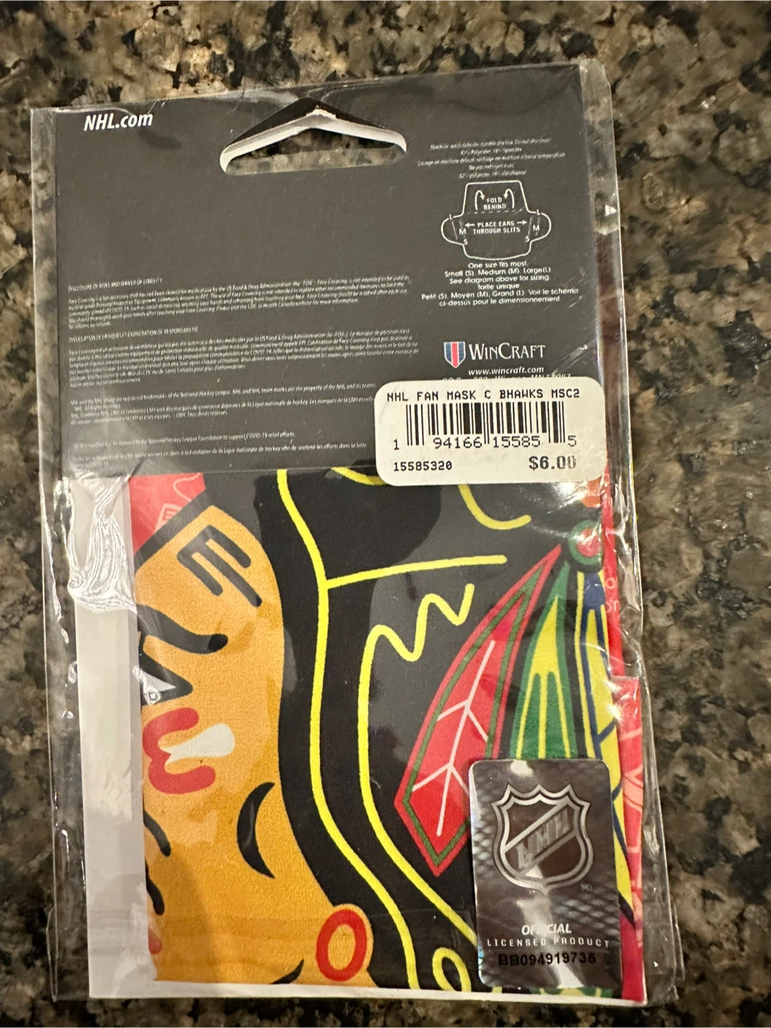 NHL Chicago Blackhawks Face Covering Maskdana - New - photo 2