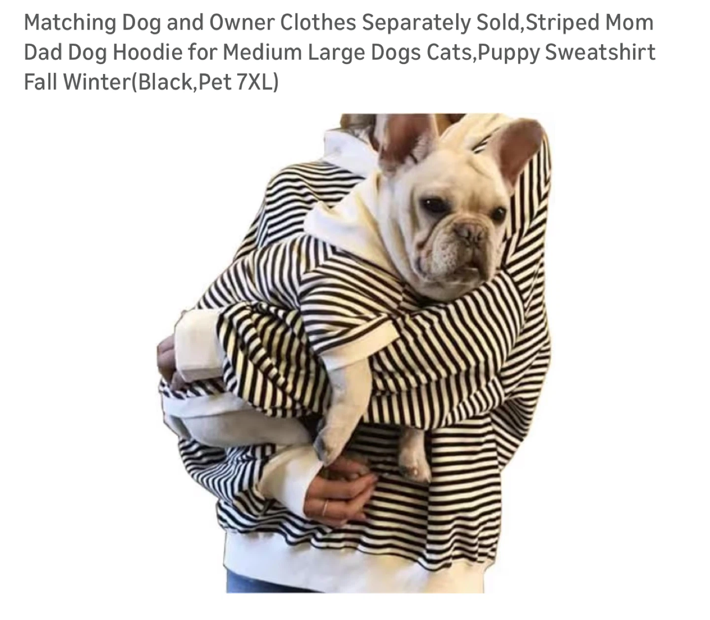 Striped Dog Hoodie, Size 7XL