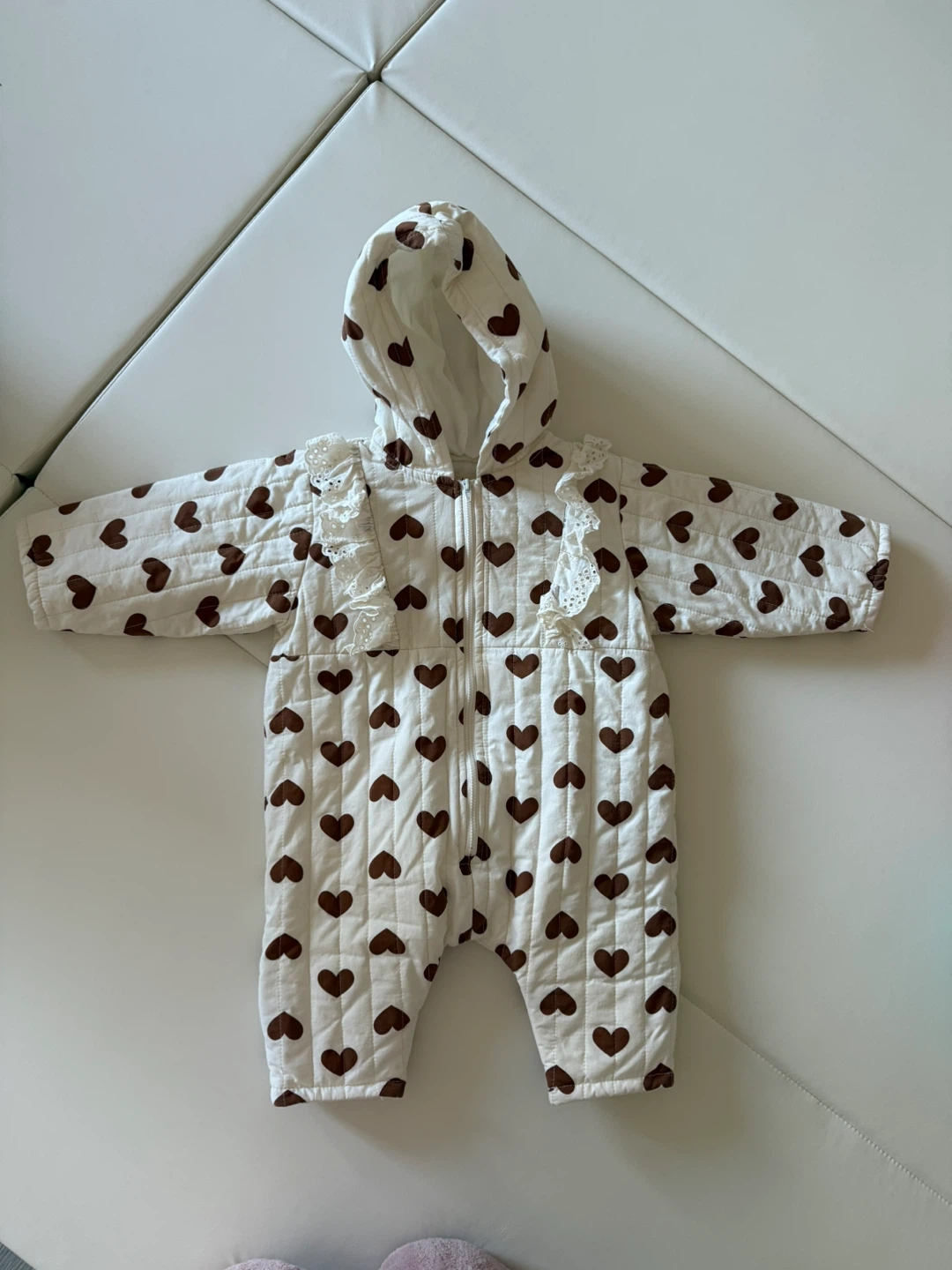 Heart Print Baby Snowsuit