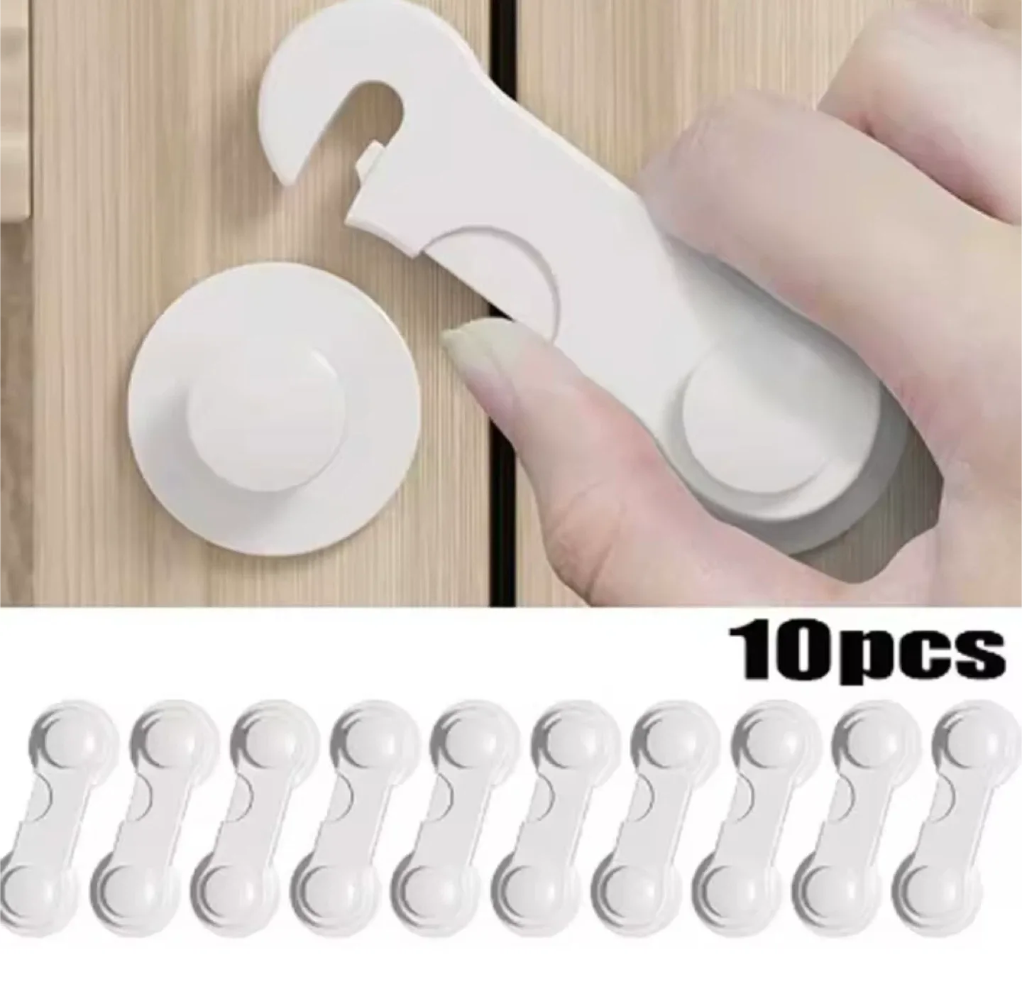 10pcs White Cabinet Safety Locks