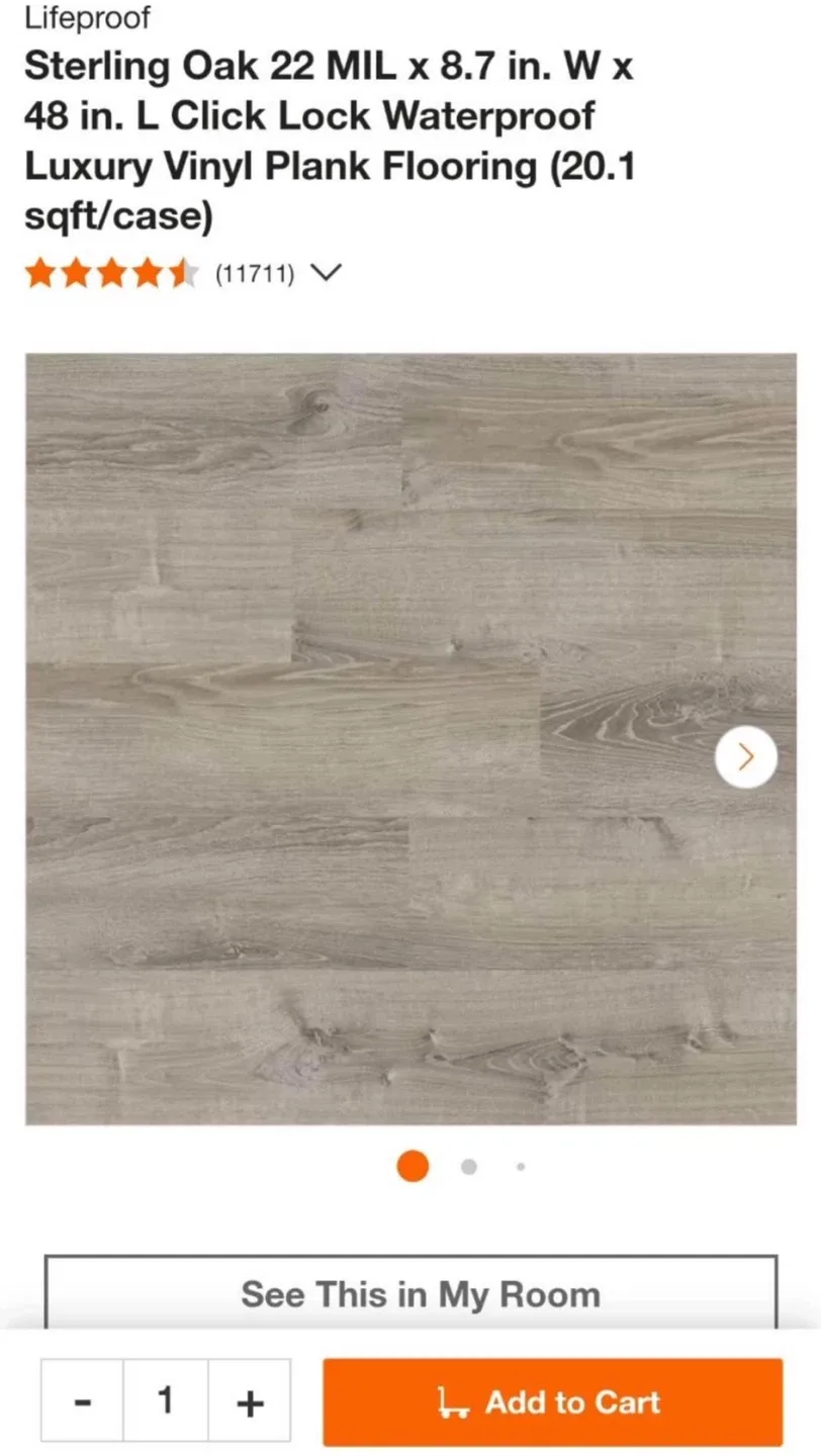 Lifeproof Sterling Oak Vinyl Plank Flooring (20.1 sqft/case) image indicator(3)