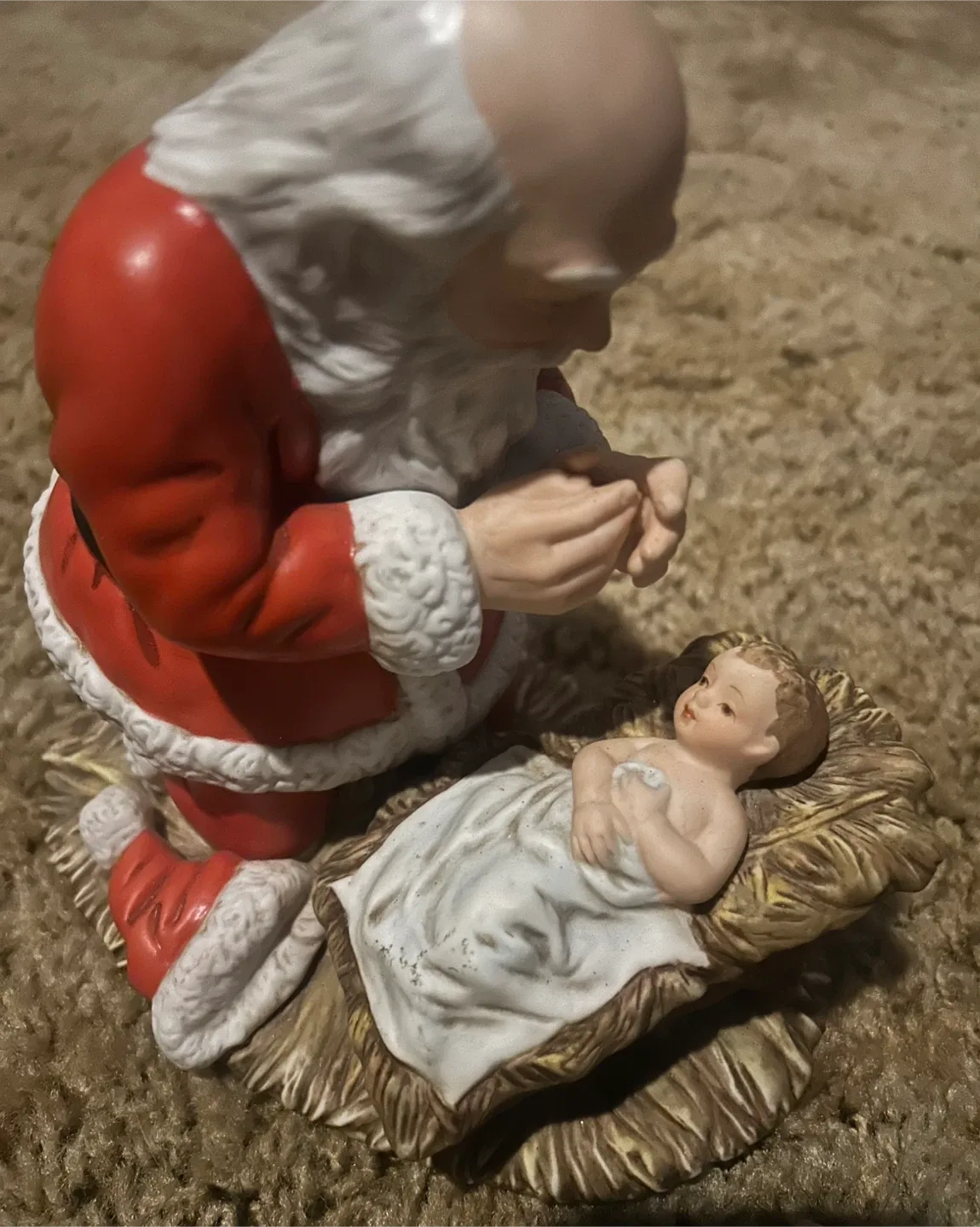 Roman Inc. Kneeling Santa Figurine thumbnail