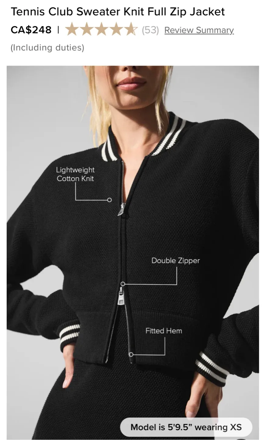 ALO Tennis Club Sweater Knit Full Zip Jacket & Skirt Set image indicator(6)