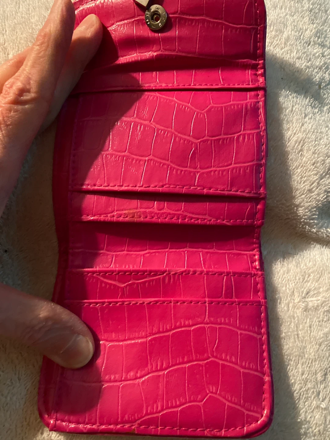 Pink Crocodile Print Wallet - photo 2