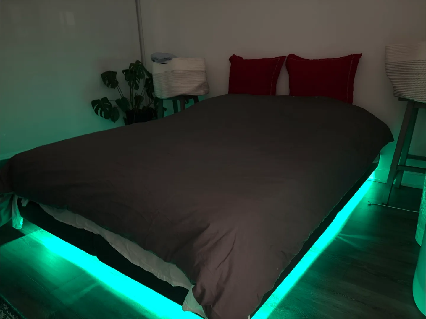 Queen Bed frame with LED lights image indicator(2)
