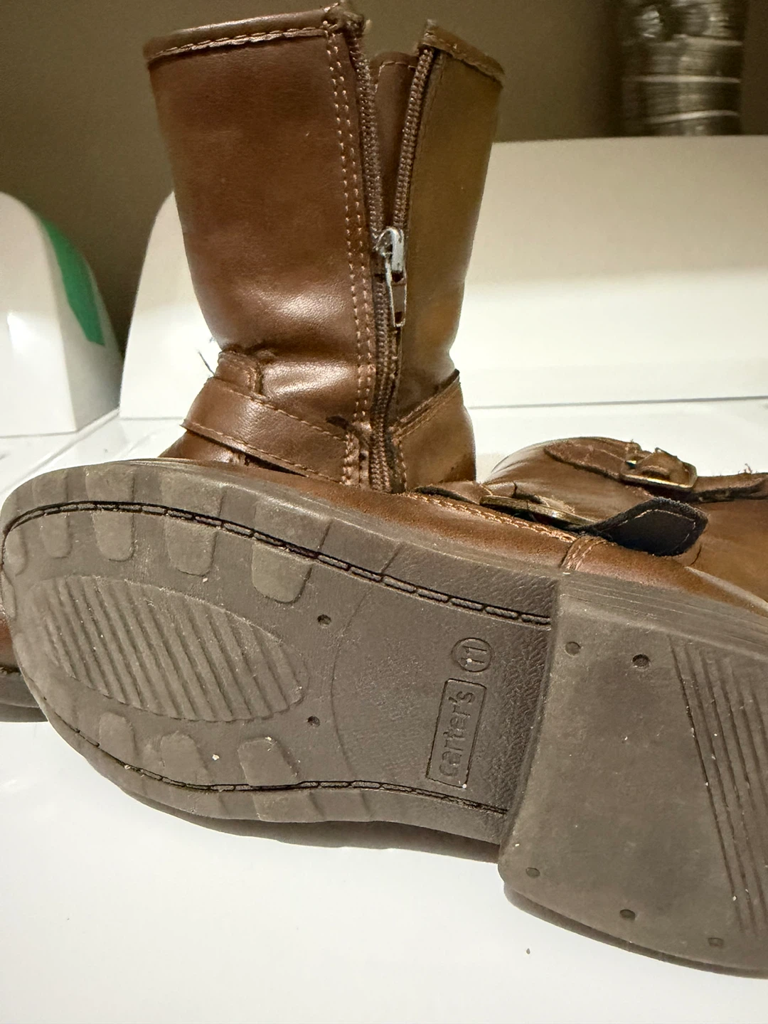 Carters Brown Leather Boots - Size 11 - photo 3
