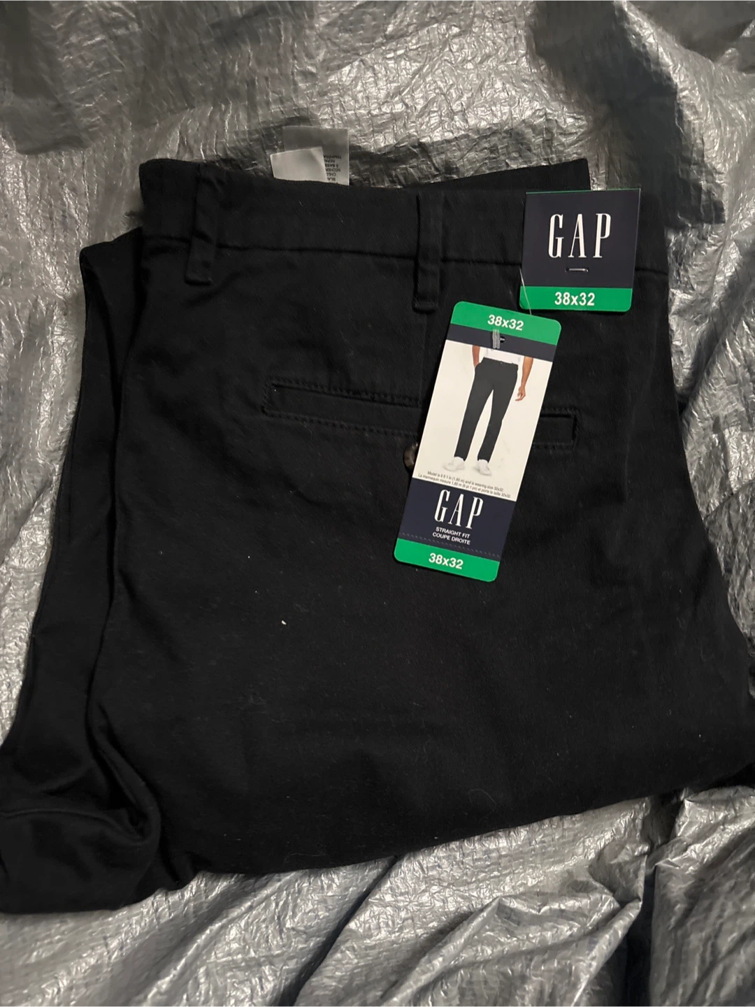 Men’s GAP Straight Fit Black Pants 38x32