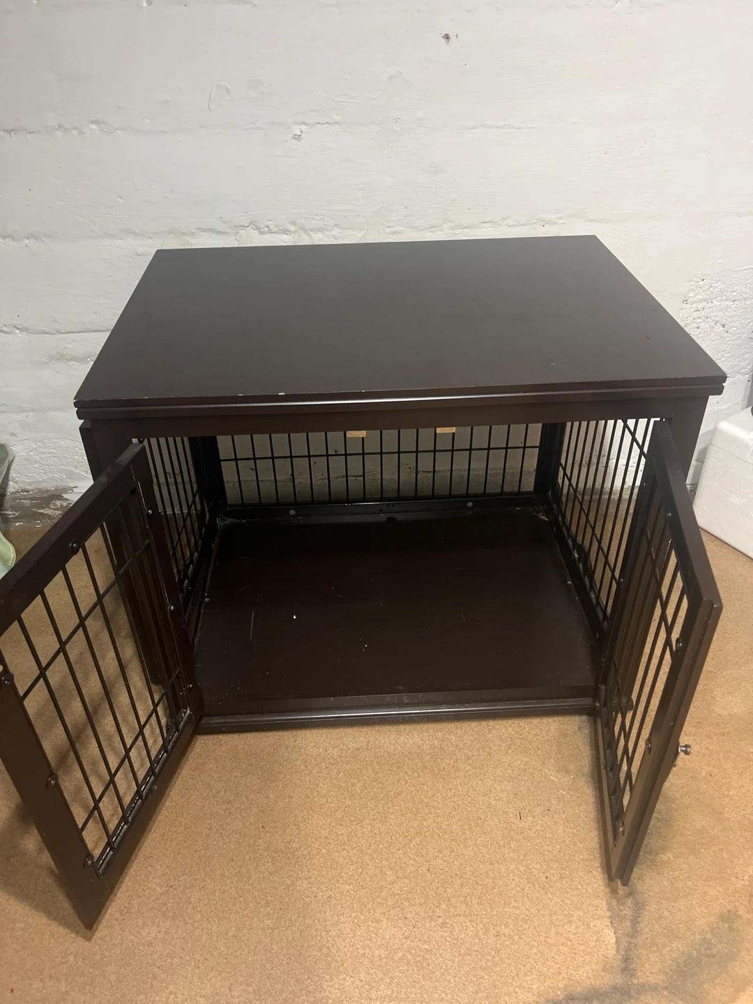 Dark Brown Dog Crate Furniture