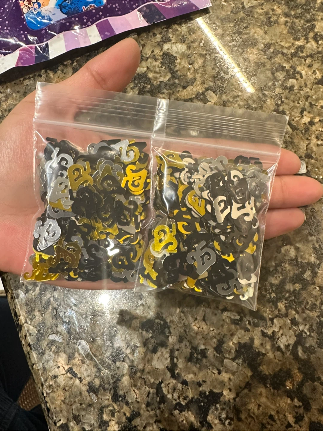 Confetti - Black, Gold & Silver “25” Birthday
